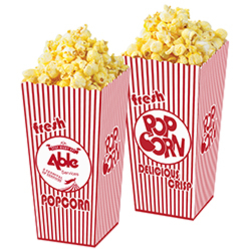 Empty Open Top Popcorn Box Custom Printed As Low As 1.21